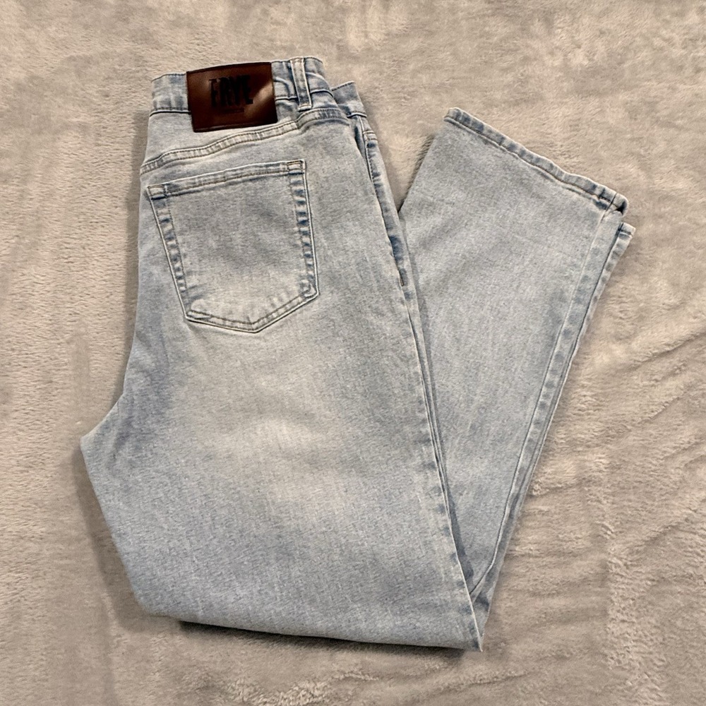 Frye Womens Jeans Size 6/28 Light Wash Stretch Denim Straight Leg High Rise
